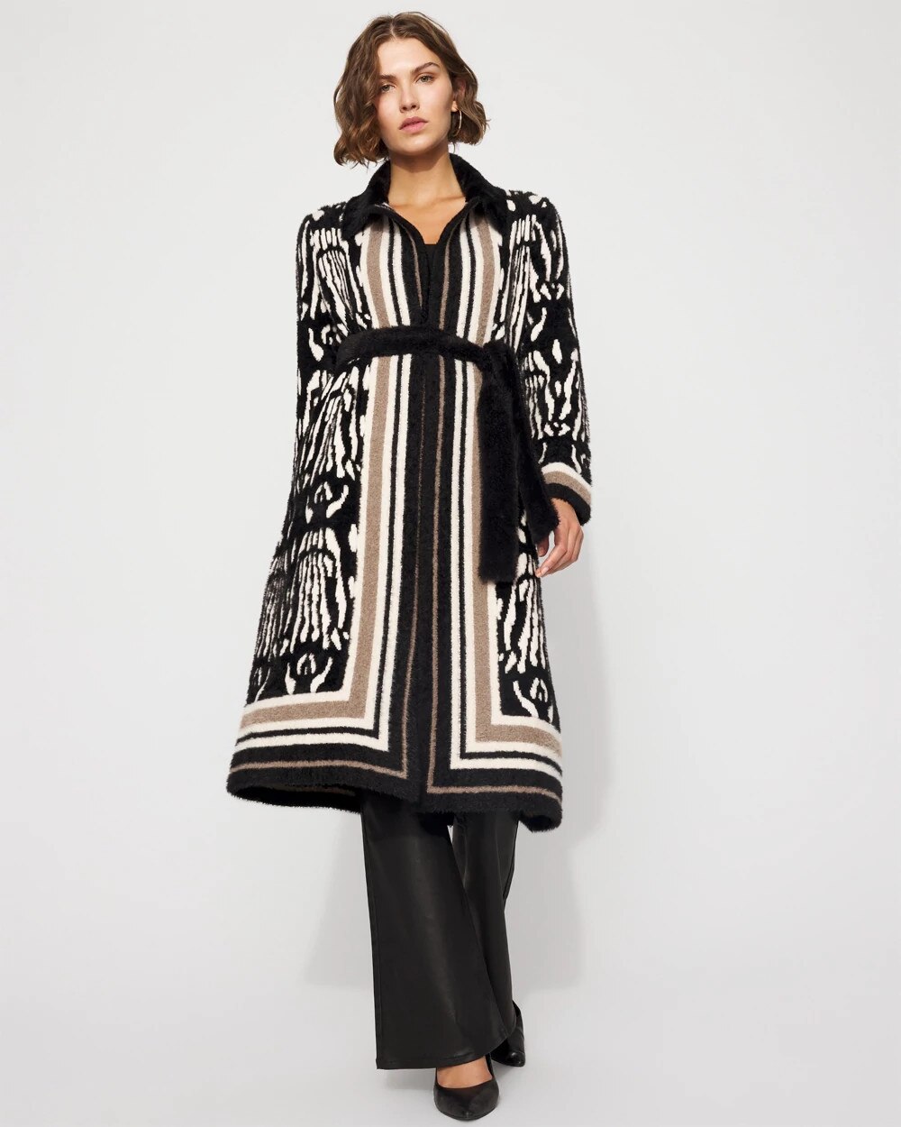   super long coat 着丈133 WHBM_Long Printed Sweater
